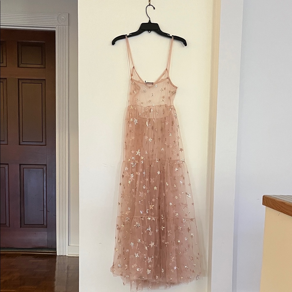🌸✨ Lirika Matoshi Pink Star Tulle Maxi Dress – Size Small ✨🌸 - Picture 2 of 9